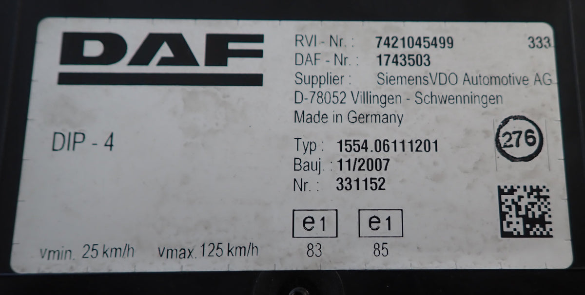 DAF Dash Cluster - Gauge Fault Repair Service